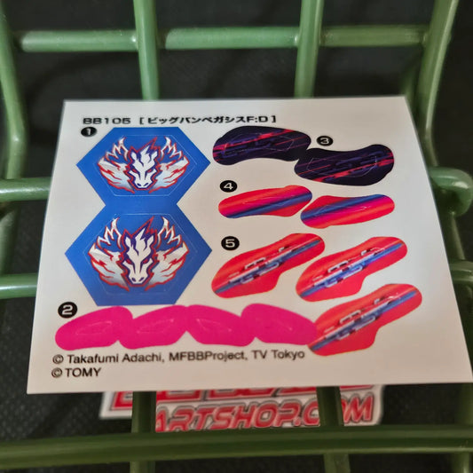 BB-105 Big Bang Pegasis / Cosmic Pegasus F:D Sticker Sheet